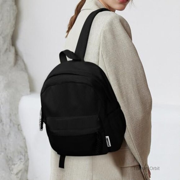 Lightweight Corduroy Backpack, Multi Compartment Daypack, Casual Travel Purse main image 6